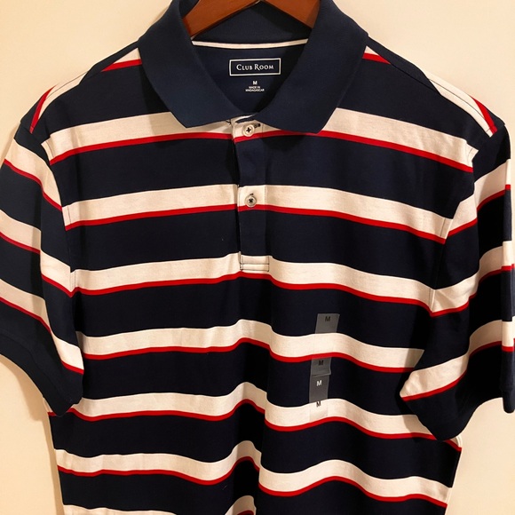 Club Room Other - Club Room Men's Polo with Navy, Red, and White Stripes
